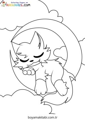 Ay boyama sayfası – kolay boyama, eğitici aktivite