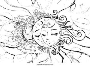 Ay boyama sayfası – çocuk aktivitesi, PDF indir