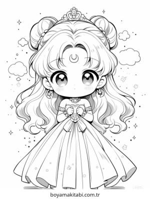 Ay boyama sayfası – boyama etkinliği, çocuk aktivitesi