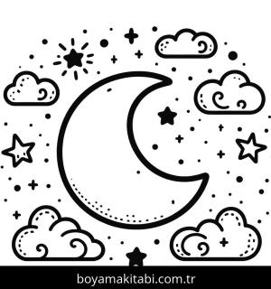 Ay boyama sayfası,  coloring page, , 