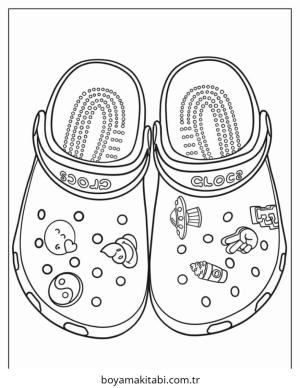 Ayakkabı boyama sayfası – sanatsal çalışma, çocuklar için