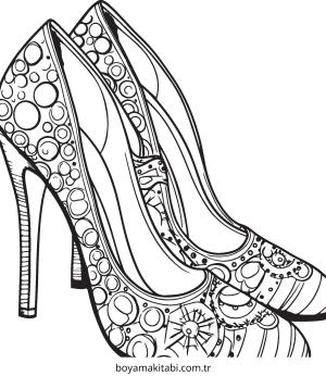 Ayakkabı boyama sayfası – el becerilerini geliştirir, boyama çalışması