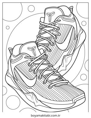 Ayakkabı boyama sayfası – çocuklar için, çizgi film temalı