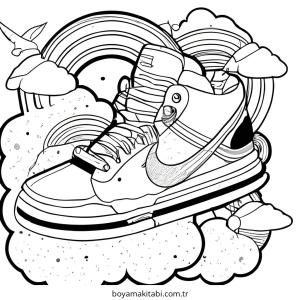 Ayakkabı boyama sayfası – boyama çalışması, yaratıcılığı geliştirir