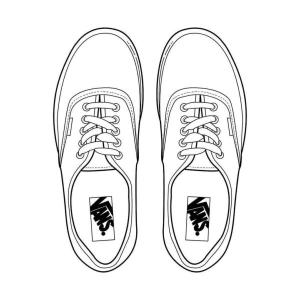 Ayakkabı boyama sayfası,  coloring page, Vans kahverengi spor ayakkabı., 