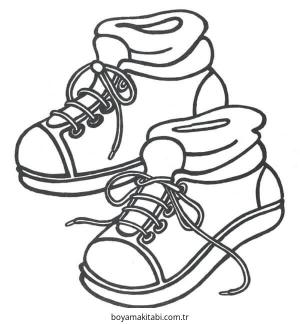 Ayakkabı boyama sayfası – eğitici aktivite, yaratıcılık