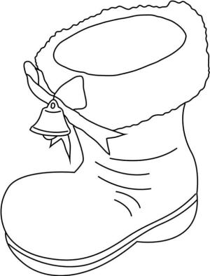 Ayakkabı boyama sayfası,  coloring page, Bir Noel Baba Ayakkabısı, 