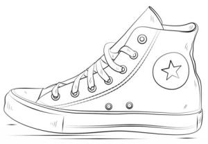 Ayakkabı boyama sayfası,  coloring page, Converse Üst, 