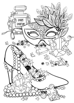 Ayakkabı boyama sayfası,  coloring page, Enfes karnaval partisi seti, 