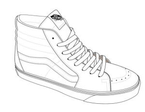 Ayakkabı boyama sayfası,  coloring page, Vans gençlik botları., 