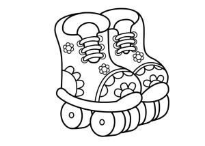 Ayakkabı boyama sayfası,  coloring page, Kızlar için paten, 