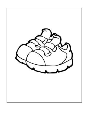 Ayakkabı boyama sayfası,  coloring page, Bir çocuk için platform spor ayakkabı, 