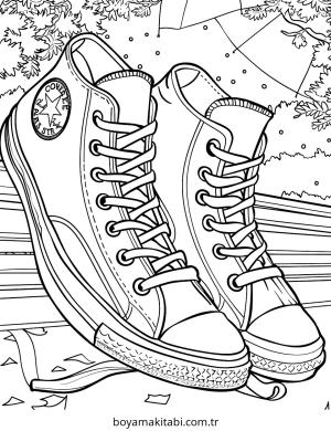 Ayakkabı boyama sayfası – eğitici aktivite, yaratıcılık