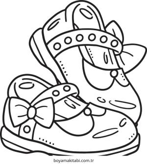 Ayakkabı boyama sayfası – renkli çizimler, okul öncesi