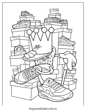 Ayakkabı boyama sayfası – kolay boyama, eğitici aktivite
