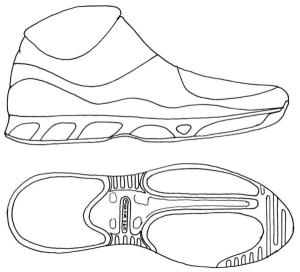 Ayakkabı boyama sayfası,  coloring page, Fabric sneakers for warm and dry weather., 