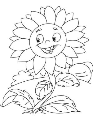 Ayçiçeği boyama sayfası,  coloring page, Muhteşem bir ayçiçeğinin neşeli yüzü., 