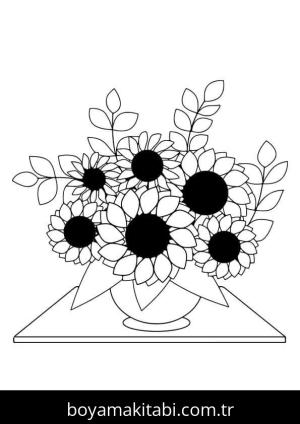 Ayçiçeği boyama sayfası – eğitici aktivite, yaratıcılık