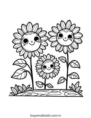Ayçiçeği boyama sayfası – okul öncesi, evde etkinlik
