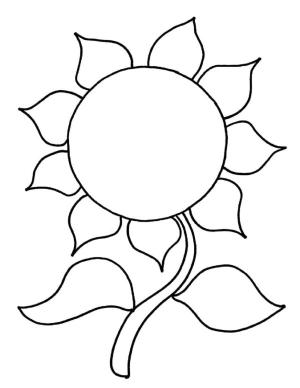 Ayçiçeği boyama sayfası,  coloring page, Saplı bir güneş gibi, 