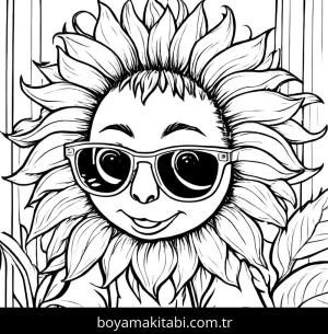 Ayçiçeği boyama sayfası,  coloring page, masalsı, kreatif, popüler