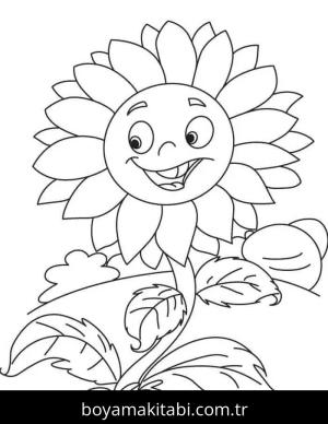 Ayçiçeği boyama sayfası – boyama etkinliği, çocuk aktivitesi