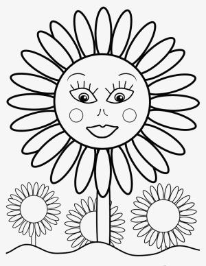 Ayçiçeği boyama sayfası,  coloring page, Gülümseyen Ayçiçeği, 