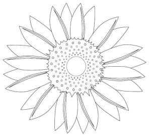 Ayçiçeği boyama sayfası,  coloring page, Bir ayçiçeğinin kaç taç yaprağı olduğunu sayın., 