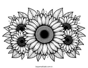 Ayçiçeği boyama sayfası – eğitici aktivite, yaratıcılık