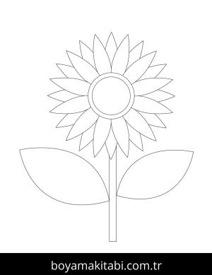 Ayçiçeği boyama sayfası – çocuk aktivitesi, PDF indir