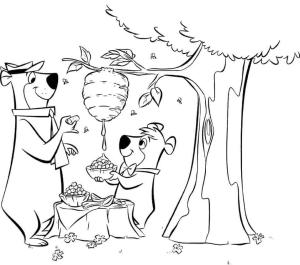 Ayı Yogi boyama sayfası,  coloring page, Ballı Ayı Yogi, 