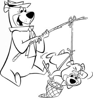 Ayı Yogi boyama sayfası,  coloring page, Ayı Yogi ve Boo Boo, 