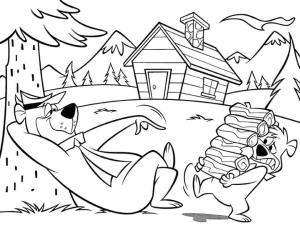 Ayı Yogi boyama sayfası,  coloring page, Tembel Yogi Ayı, 