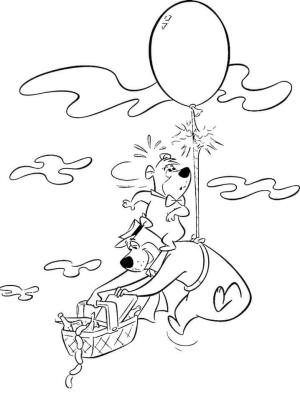 Ayı Yogi boyama sayfası,  coloring page, Yogi Uçan Ayı, 