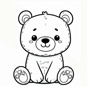 Ayı boyama sayfası, Bear coloring page, Ayı temel, 