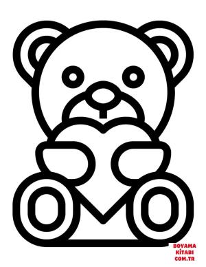 Ayı boyama sayfası, Bear coloring page, , Bears Valentine#039;S Day Teddy Bear