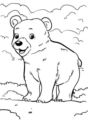 Ayı boyama sayfası, Bear coloring page, Eğlenceli Ayı, 