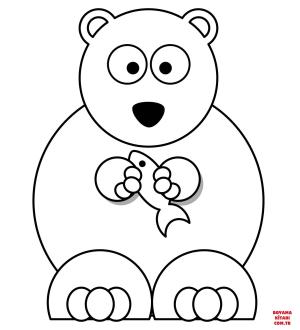 Ayı boyama sayfası, Bear coloring page, , Bears Cartoon Polar Bear With Fish