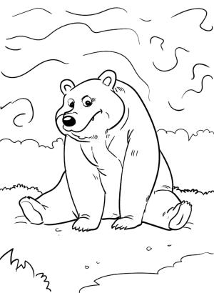 Ayı boyama sayfası, Bear coloring page, Komik Ayı Konumlandırması, 