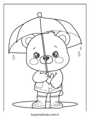 Ayı boyama sayfası – boyama çalışması, yaratıcılığı geliştirir