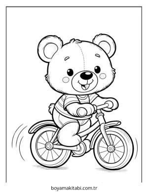 Ayı boyama sayfası – renkli çizimler, okul öncesi