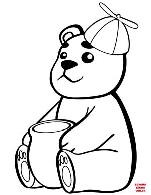 Ayı boyama sayfası, Bear coloring page, , Bears Baby Bear With Pot Of Honey