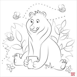 Ayı boyama sayfası, Bear coloring page, , Bears Bear