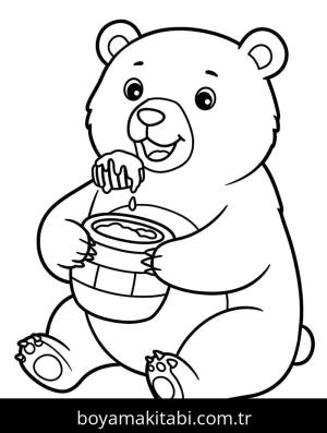 Ayı boyama sayfası – çocuk aktivitesi, PDF indir