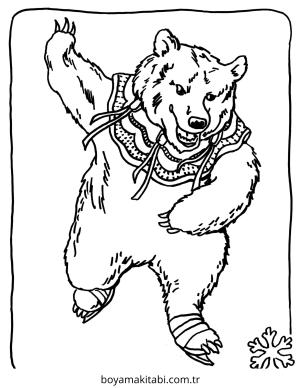 Ayı boyama sayfası – keyifli zaman, renkli çizimler