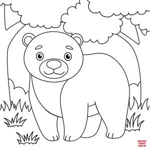 Ayı boyama sayfası, Bear coloring page, , Bears Cute Bear