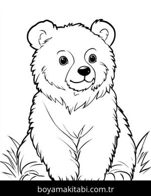 Ayı boyama sayfası – basit çizim, kolay boyama