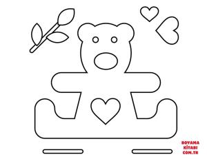 Ayı boyama sayfası, Bear coloring page, , Bears Valentine#039;S Day Loving Bear