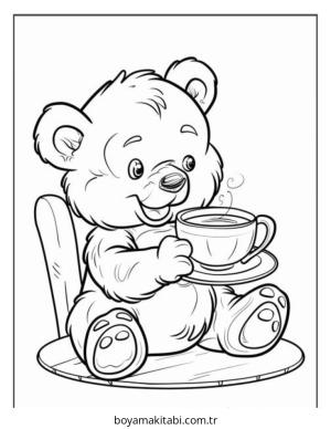 Ayı boyama sayfası – okul öncesi, evde etkinlik