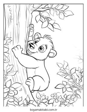 Ayı boyama sayfası – eğlenceli etkinlik, el becerilerini geliştirir